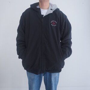 Vtg '90S Black Gear For Sports Clinton River Boat Club Nylon Cotton Lined Jacket
